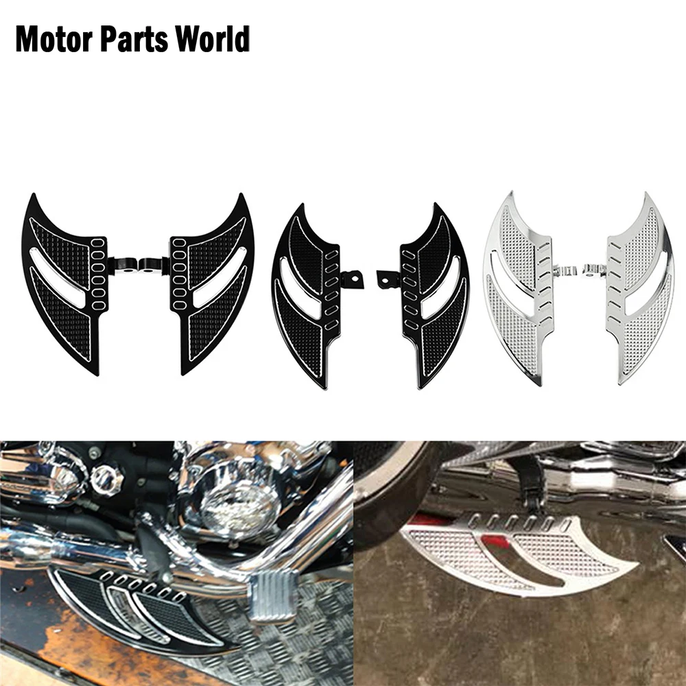 

Motorcycle Floorboards Foot Pegs Footrest Pedals Black/Chrome For Harley Sportster XL883 XL1200 Touring Softail Dyna Street Bob