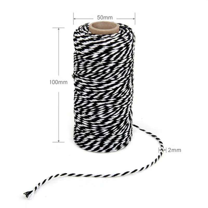 

100m/roll Bakers Twine String Cotton Cords Rope for Home Decoration Christmas Gift Packing Craft DIY Wrapping Gift