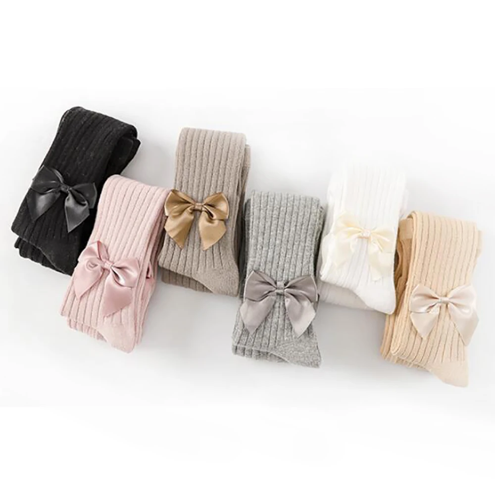 Новый Колготы для девочек платье принцессы маленьких чулки с бантом хлопковые