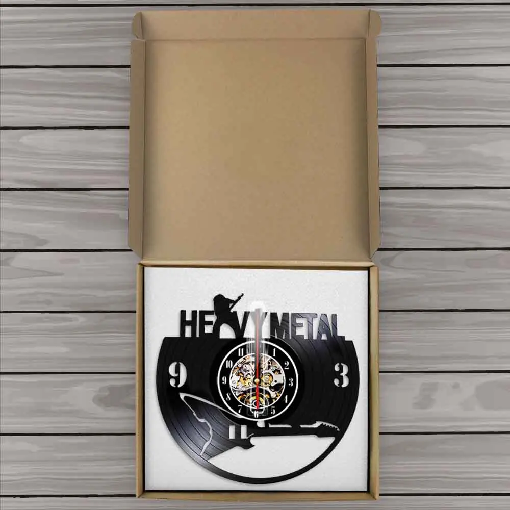 Виниловые часы из тяжелого металла настенные музыкальные 3d в стиле рок н ролл для