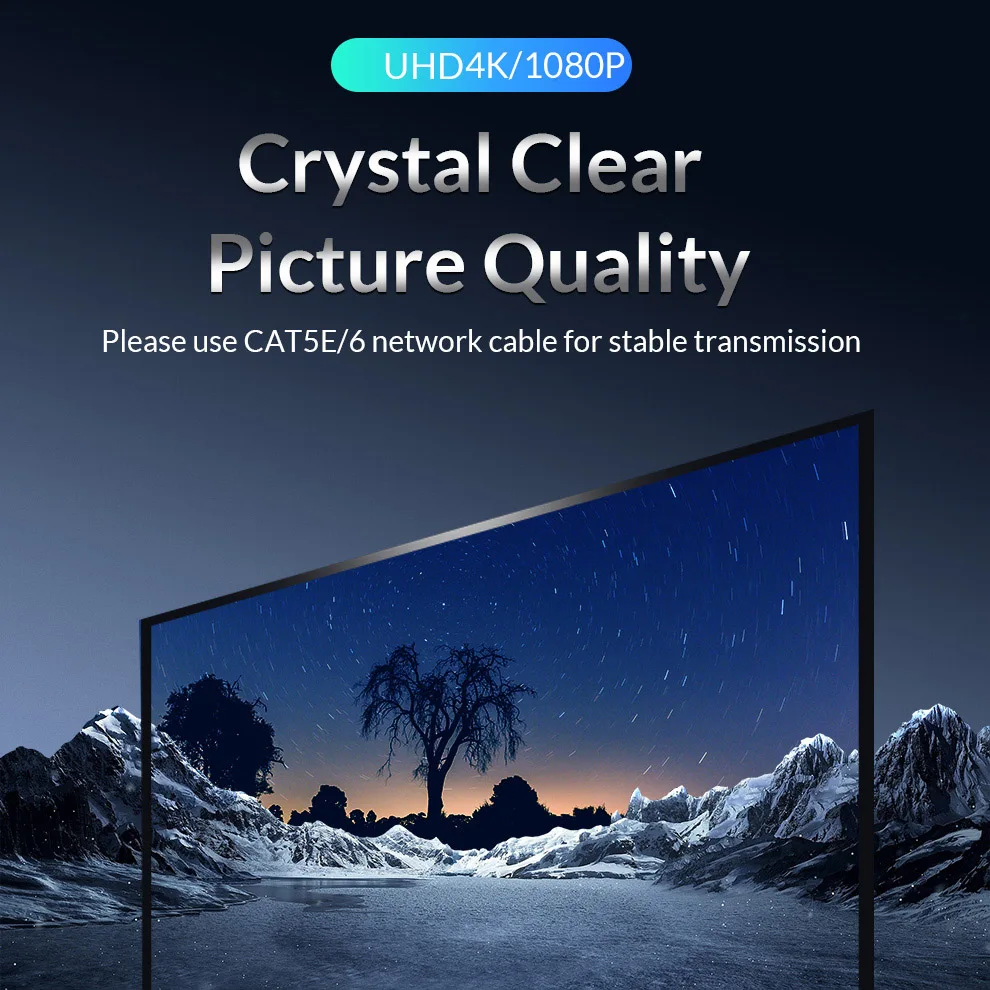 Unnlink 4K 120 Meters HDMI RJ45 Extender TX+RX Ethernet Extension LAN CAT5E/6 Network Cable with IR Sensor for TV | Электроника