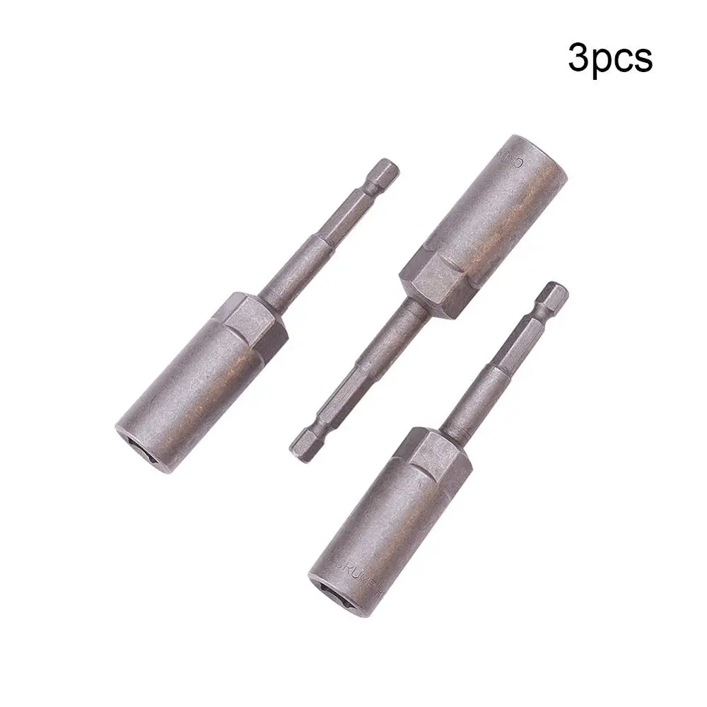 

Hot 1/4" Drive 7~19mm Hex Sockets 100mm Total Length Metal Impact Nut Setter Driver Socket Bit Hand Tool Kit 1~3pcs