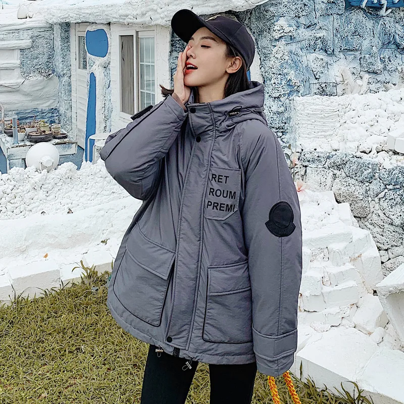 Зимняя Новая рабочая одежда с хлопковой подкладкой женская Свободная куртка