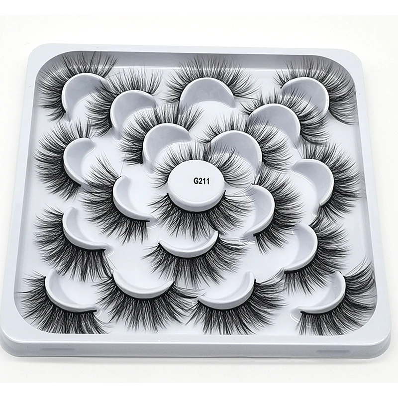 Норковые ресницы ручной работы Толстые Накладные крест накрест 3D натуральные