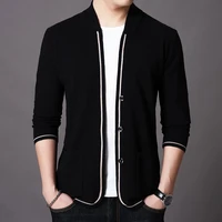 5932 korean fashion kimono cardigan coat men buttons pockets casual sweater coat male plus size 4xl knitted cardigan outerwear