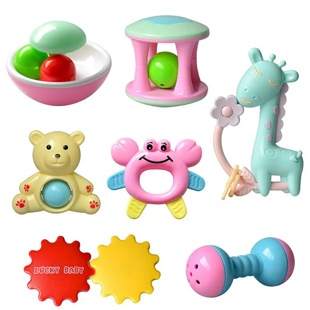 

7PCS Baby Toys Baby Hand Development Rattle toy Newborn Babies accessories interactive toys Educational toys for Baby Boys Girls