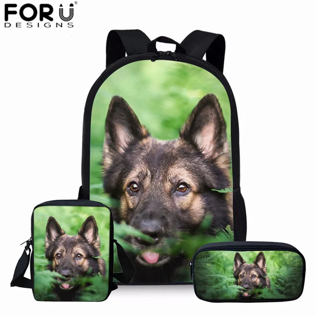 Z2821CEK FORUDESIGNS рюкзак немецкой овчарки, сумка для мальчика, Мужская Черная Дорожная ортопедическая школьная сумка, рюкзак для подростка - Цвет: Z2821CEK
