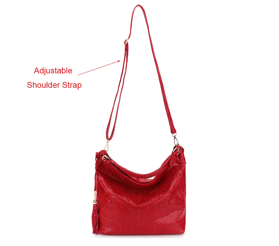 Женская сумка хобо из змеиной кожи с текстурой кожи|bag with tassels|bags withwomen shoulder bag |