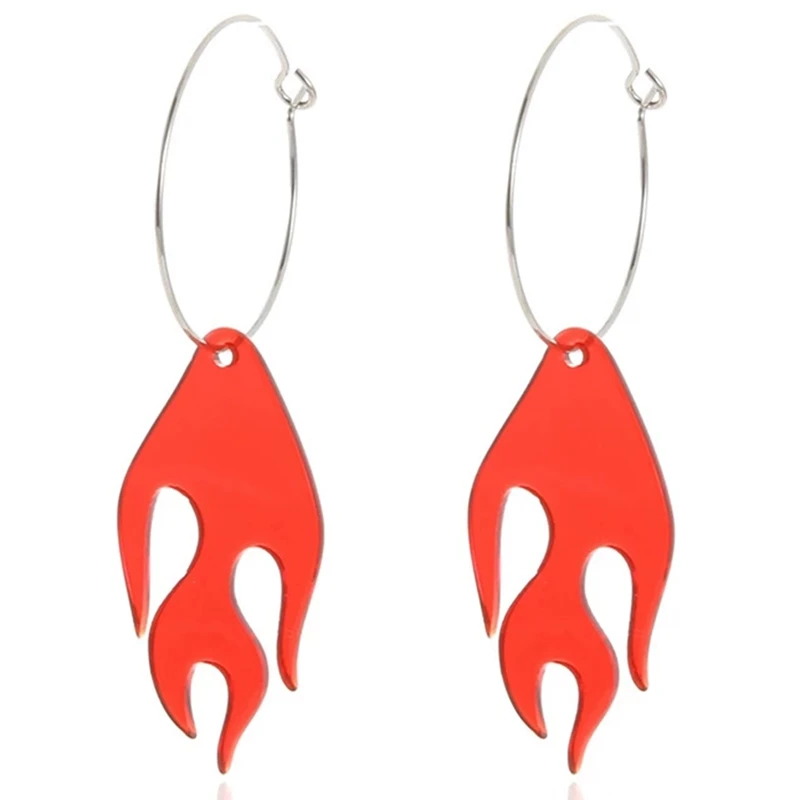 

Transparent Acrylic Flame Drop Earrings for Women Exaggeration Hip-Hop Hollow Stud Earrings Fashion Party Accessories