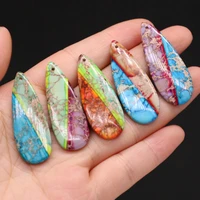 natural semi precious stone emperor stone water droplets shape pendant 16x40mm for jewelry making necklaces gift