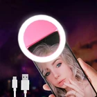 Светодиодный кольцевой светильник для селфи, лампа с 3 уровнями яркости для макияжа, с телефоном, для смартфонов, ноутбуков, Ipad, Xiaomi, Oppo, для женщин