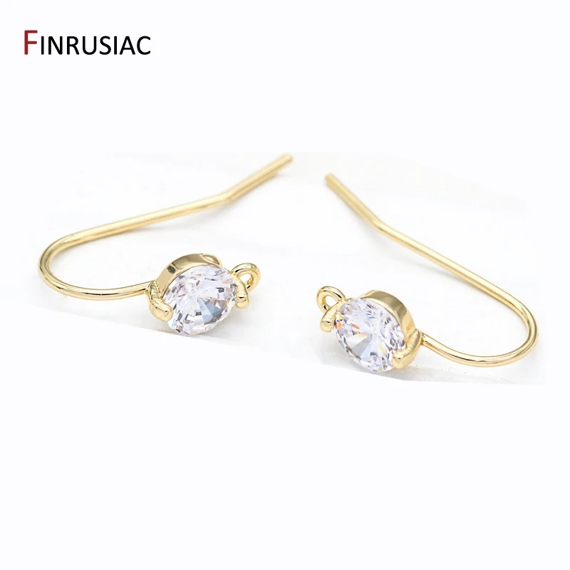 

DIY Earring Making Supplies 14K Gold Plated Zircon Earring Hook Accessories For Jewellery Making