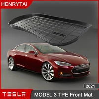 new model 3 2021 car front storage mat for tesla model 3 accessories front trunk cargo tray tpe rubber waterproof pad model3