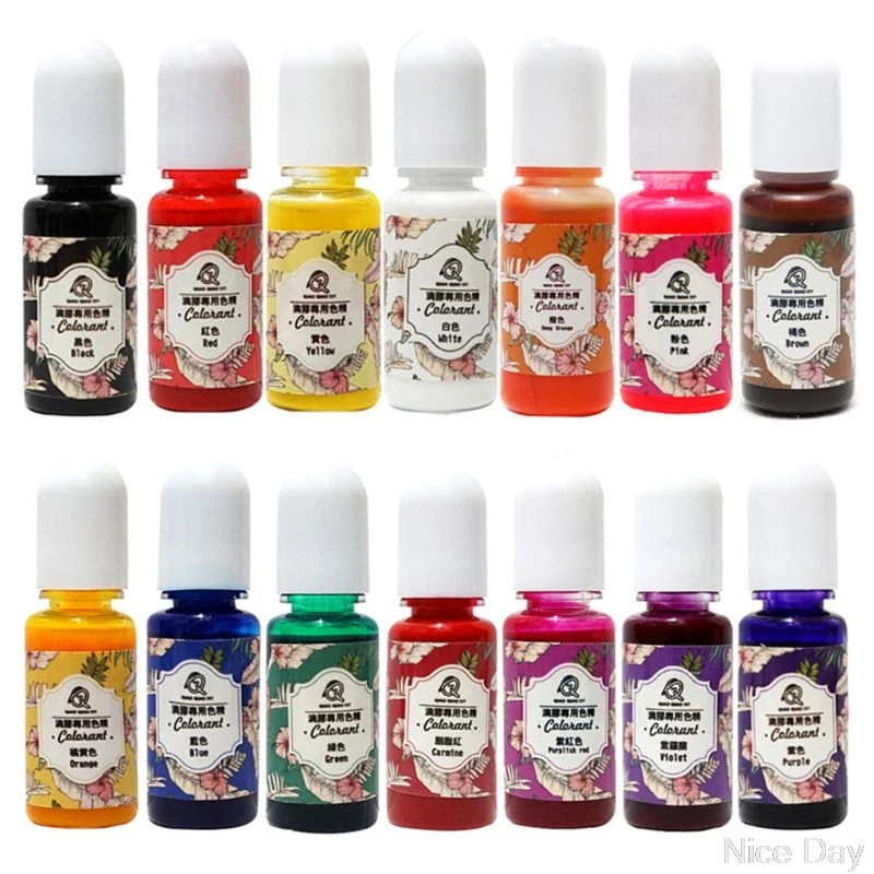 

14 Pcs/set UV Resin Coloring Pigment DIY Crystal Epoxy High Transparency Oily Dye for Crafts Making Filling A07 20 Dropship