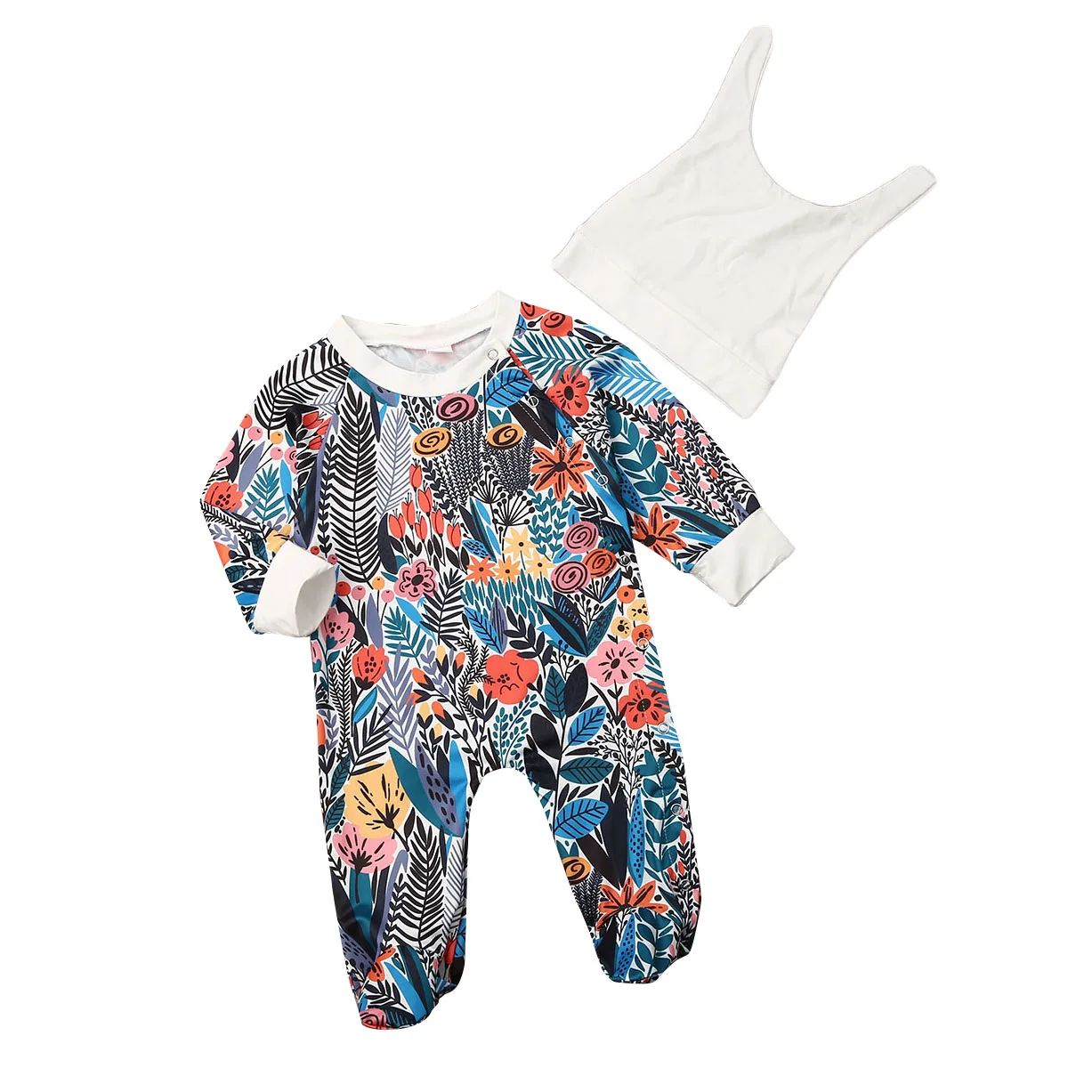 

Детский комбинезон + шляпа 2 шт. для новорожденных, маленьких мальчиков и девочек комбинезоны с длинным рукавом для детей, малышей комбинезо...