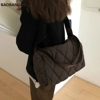 black quilted retro large capacity bag handbags womens bag new style fashion all match simple shoulder bag tote bag