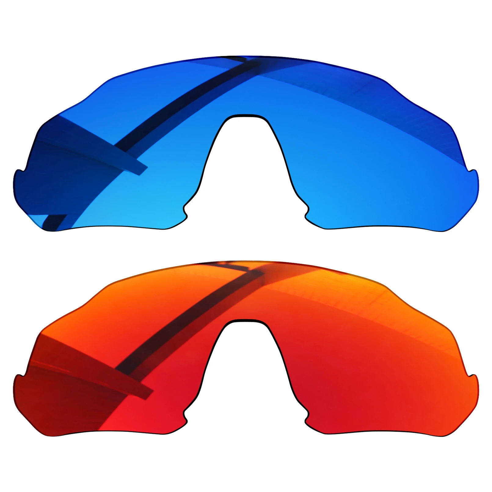 

Bsymbo 2 Pairs Winter Sky & Agate Red Polarized Replacement Lenses for-Oakley Flight Jacket OO9401 Frame