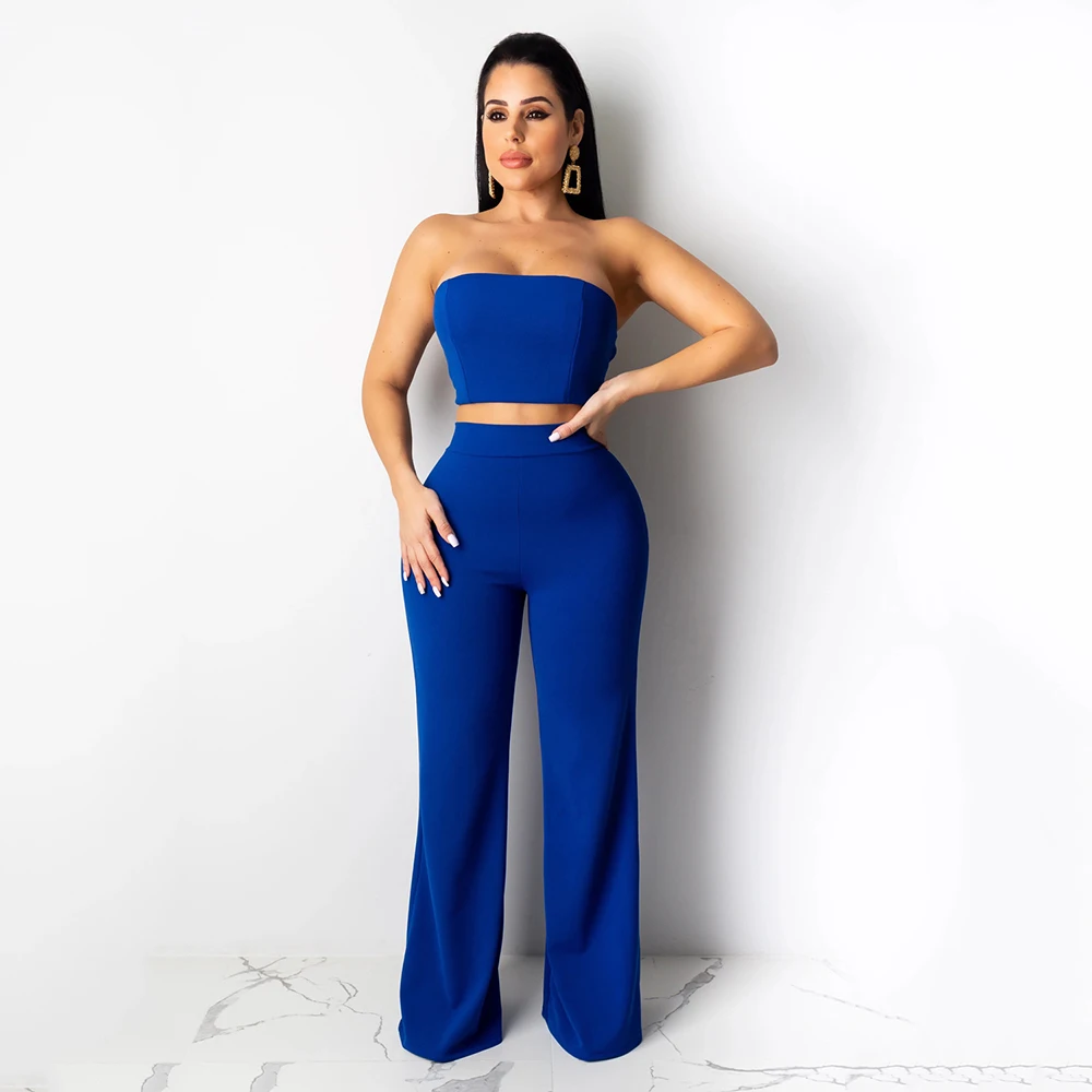 Женский облегающий Топ без рукавов и бретелек однотонный комплект из 2 предметов