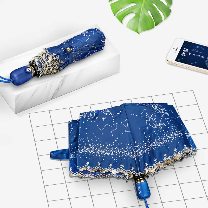 

Creative Constellation Automatic Folding Rain Umbrella For Anti-UV Umbrella Automatic Umbrella For Female Sunscreen Umbrella