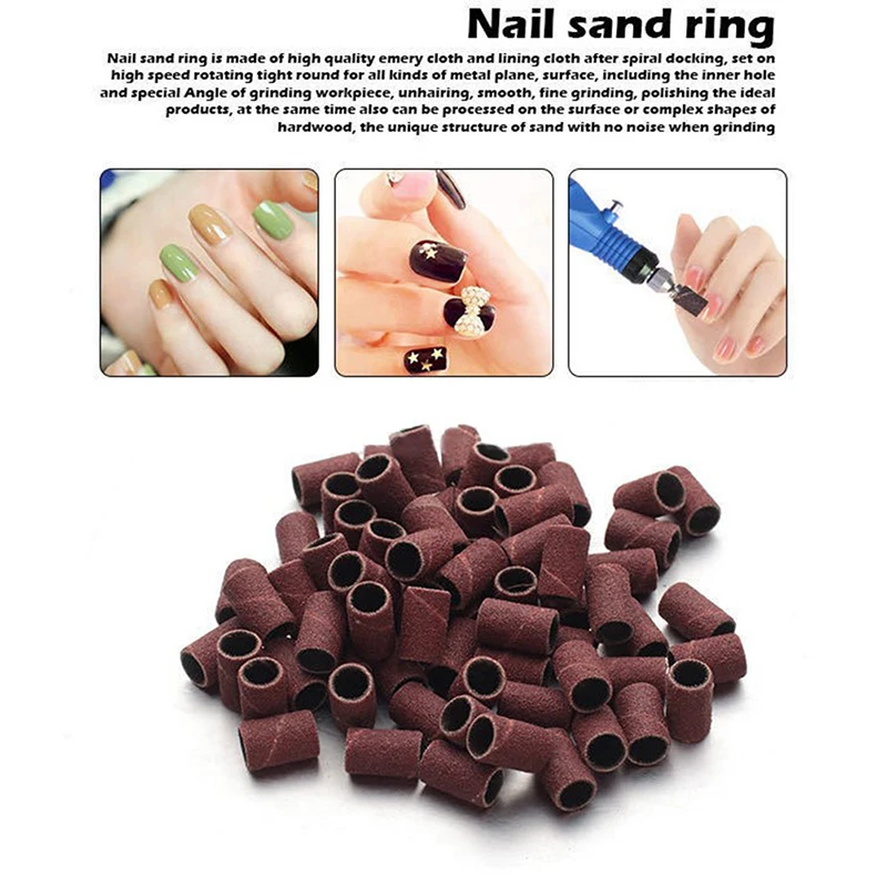 

100Pcs/Set Sanding Bands Cutters For Milling Machine Manicure Nail Drill Bits