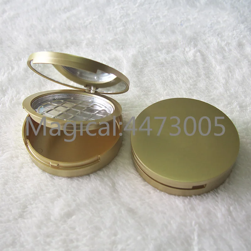 20 шт./лот пустой 59 мм Золотой косметический двухслойный компактный футляр для