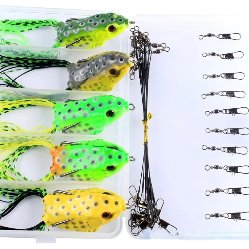 

Thunder Frog Set Fishing Lure Freshwater Sequin Single Hook Bionic Frog Artificial Bait Reservoir Pond LAKE River Stream