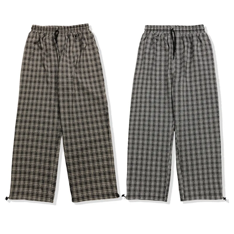 

2021 Spring/Summer Hip-hop check print day wash cargo pants hip man street slacks