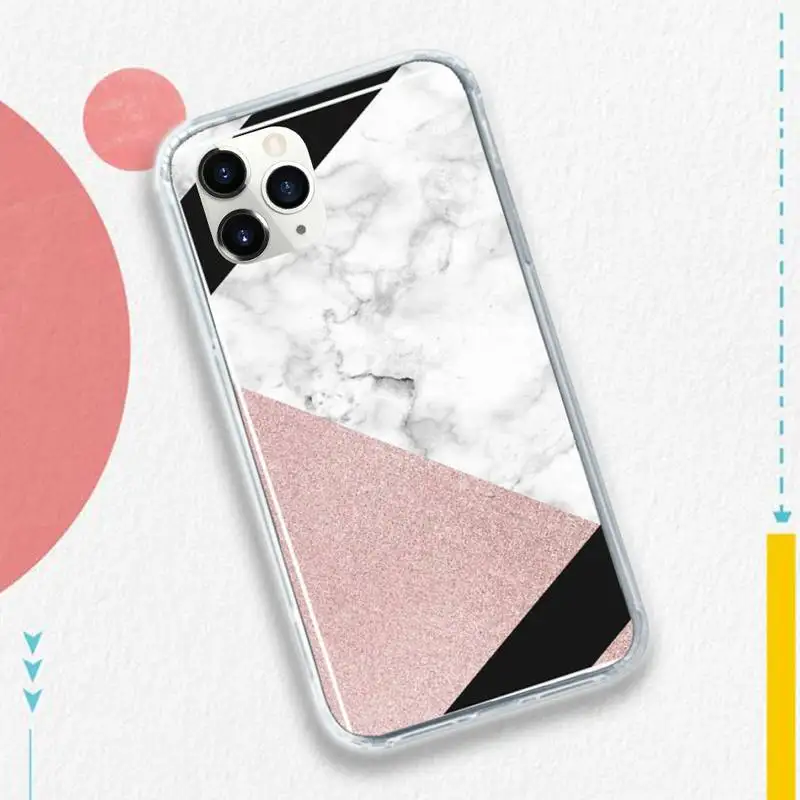 

Plating Geometric Marble pattern Phone Case for iPhone 11 12 pro XS MAX 8 7 6 6S Plus X 5S SE 2020 XR