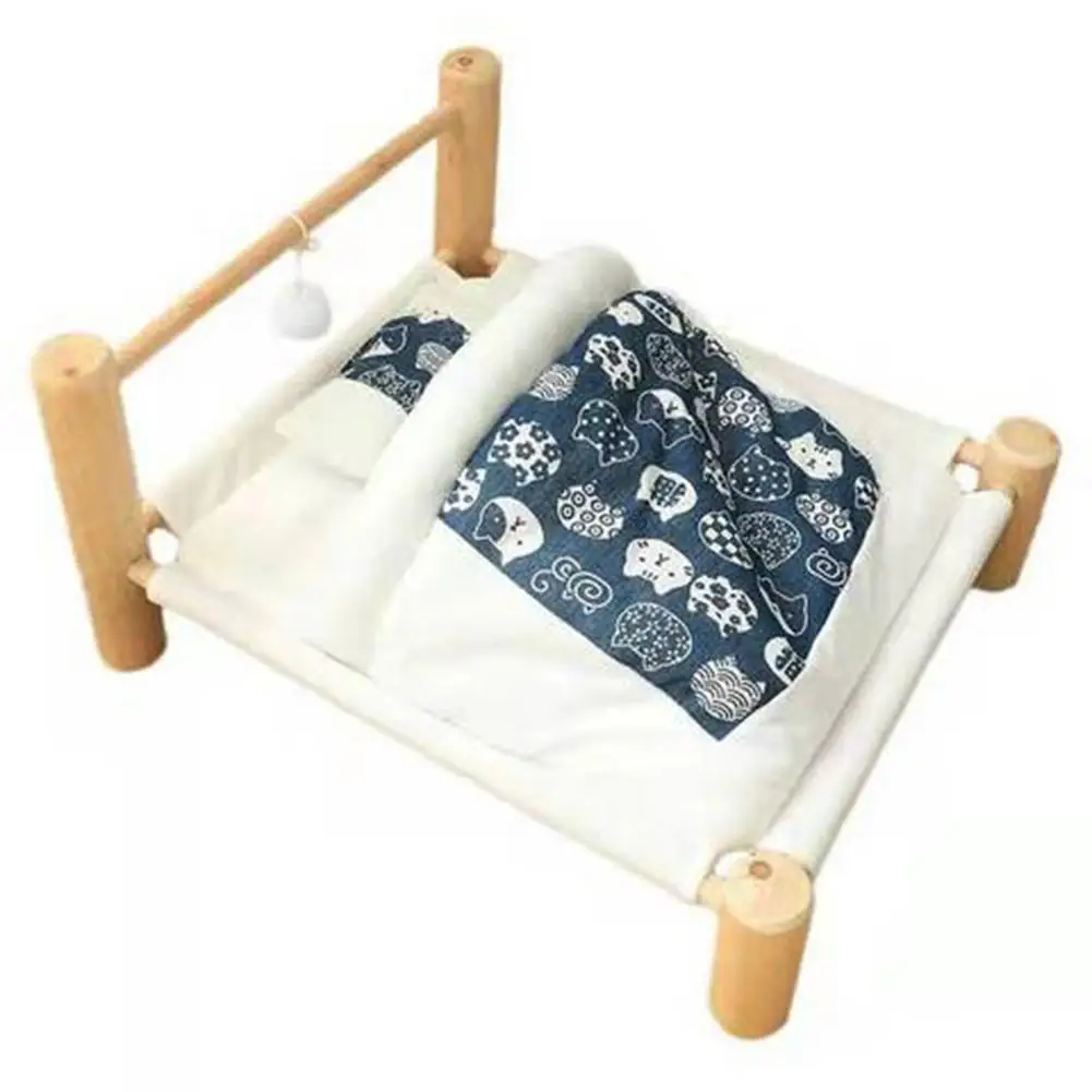 Кровать для кошки из твердого дерева съемный моющийся Гамак домашних животных