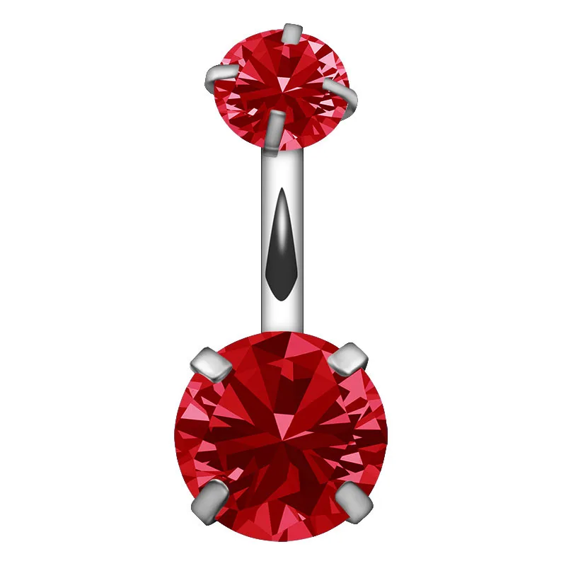 Кольцо пупочкольное унисекс с кристаллами украшение в стиле панк из нержавеющей