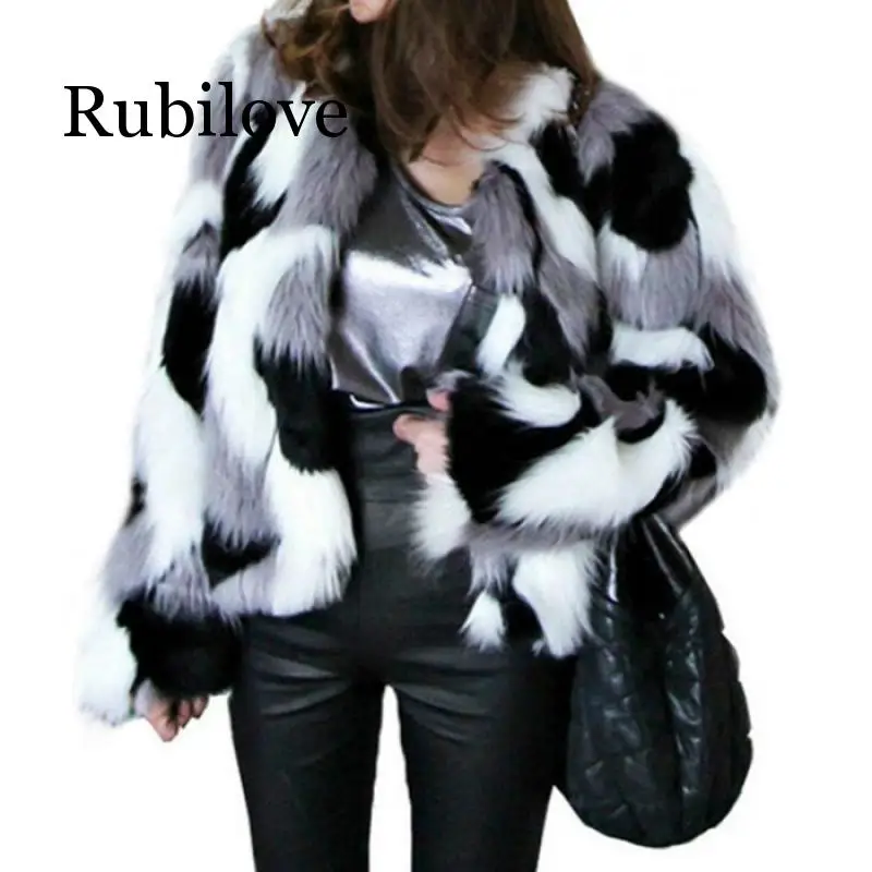 Куртка женская из искусственного меха с круглым воротником|Куртки меха| |