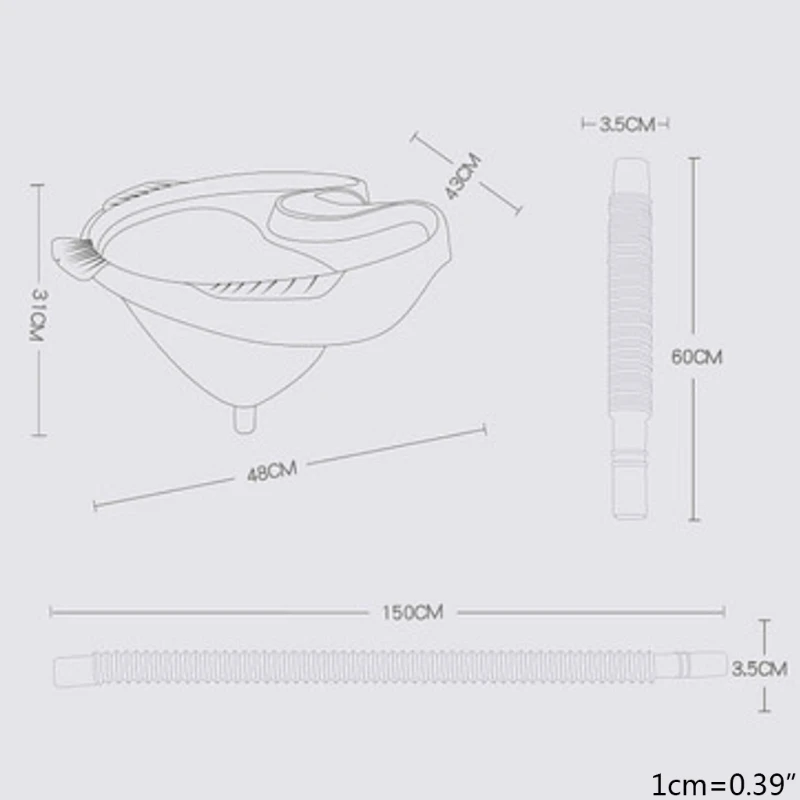 

Portable Shampoo Basin Foldable Hair Washing Sink with Strap Drain Tube for Pregnant Women Elderly Inconvenient People