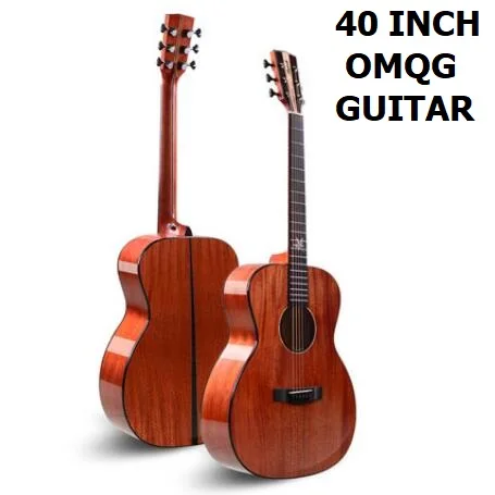 Fingerstyle Mahoga Акустическая гитара из цельного дерева 40 дюймов народная гитара деревянная гитара 40 дюймов OM гитара яркий светильник поверхность краски - Цвет: OMQG