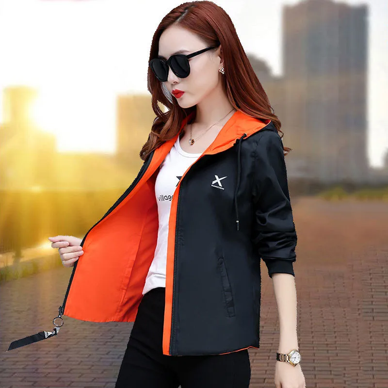 Женская куртка бомбер на молнии с капюшоном повседневная спортивная свободного