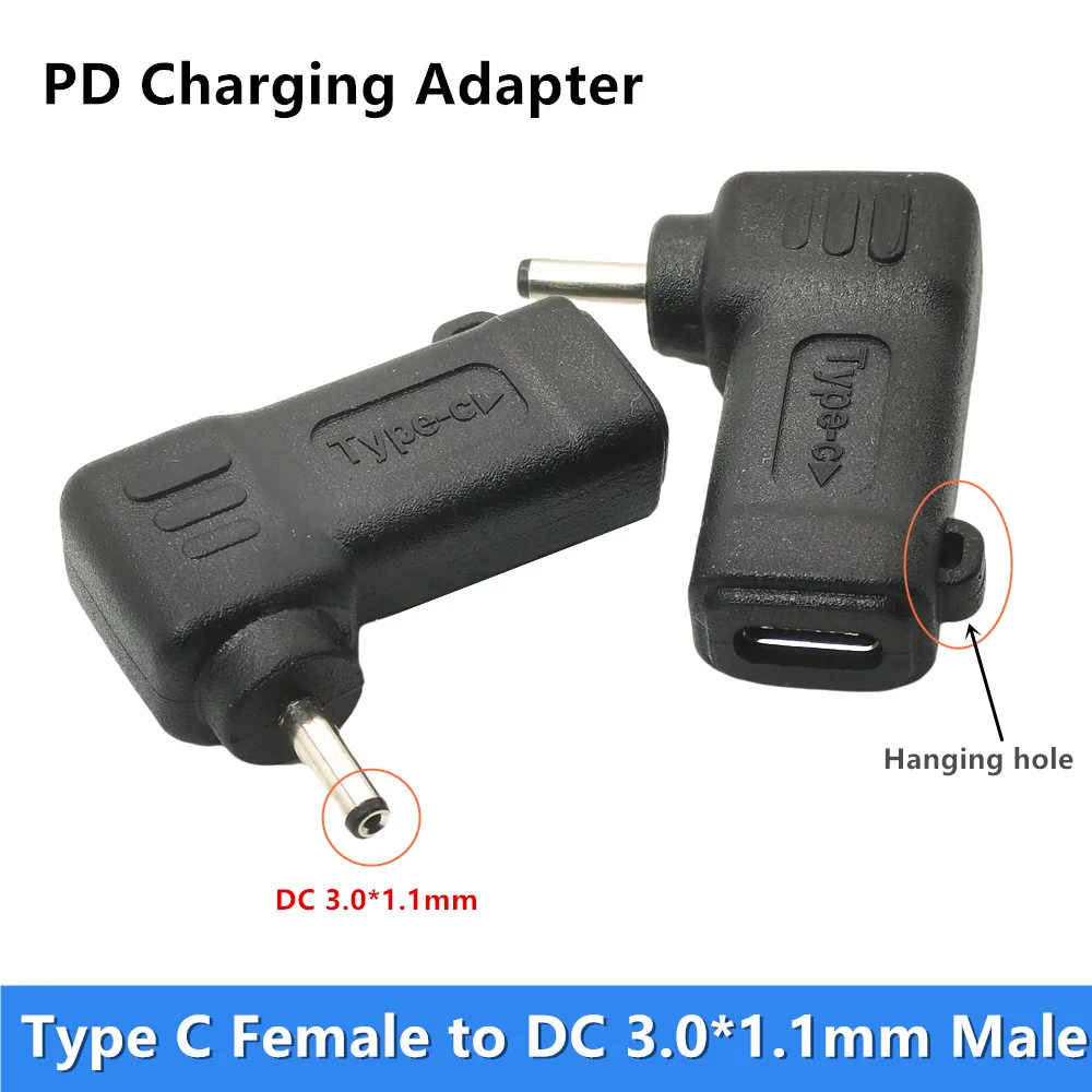 

100W PD USB Type C Female Input to DC 3.0mm x 1.1mm Power Charging Adapter for Acer Chromebook 11 13 15 C720 C720p C740 CB3 R11