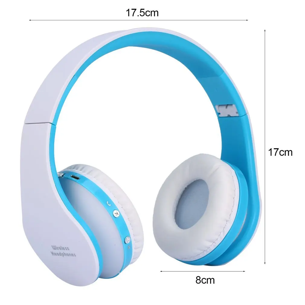 Складные беспроводные наушники, стерео bluetooth-гарнитура, комбинированная с микрофоном, поддержка AUX для iPhone, мобильного телефона, ПК, ноутбука, 3,5 мм, аудиоразъем