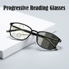 Высококачественные классические фотохромные очки для чтения, мужские прогрессивные многофокальные черные очки TR90 для дальнозоркости, женские очки 1 .5 2,0