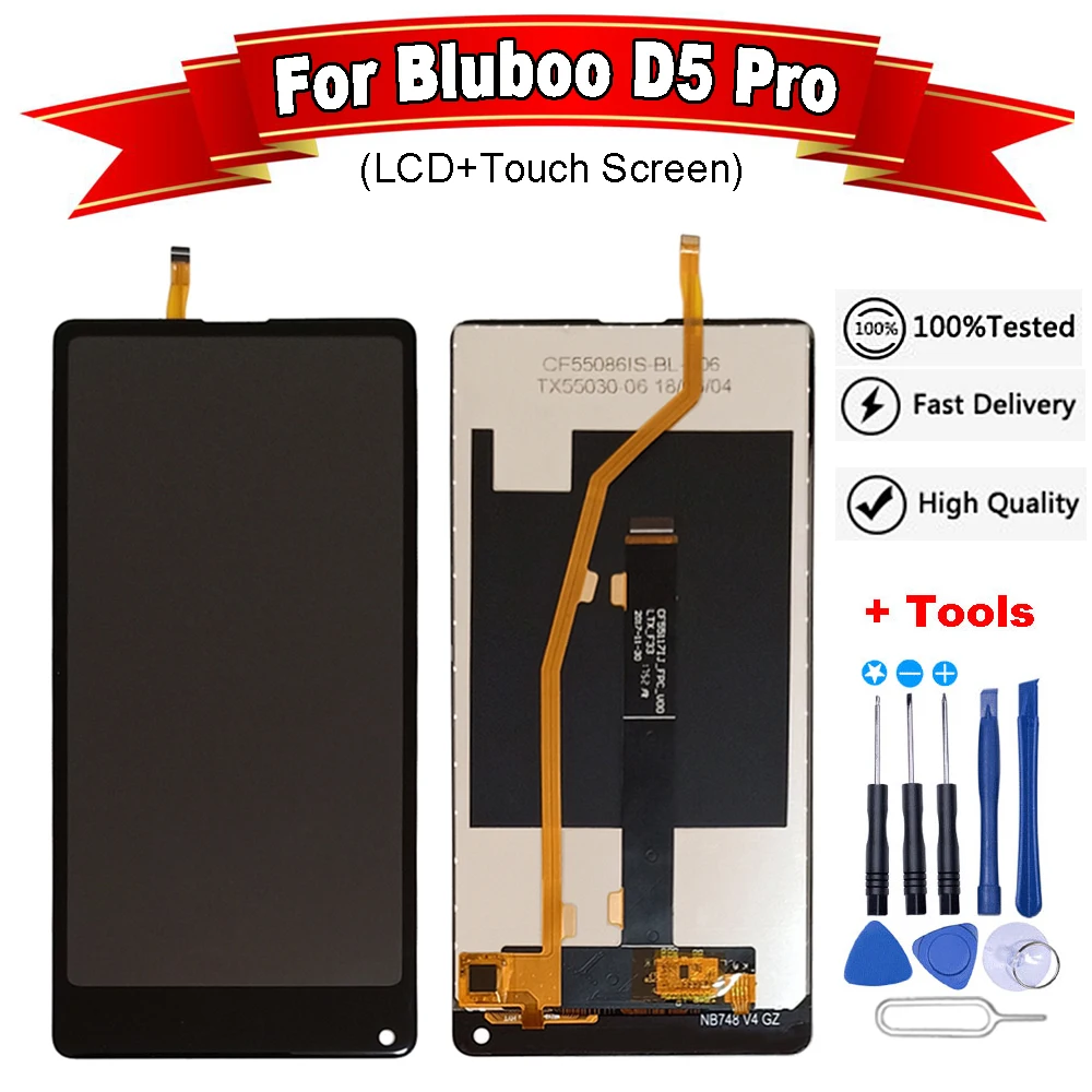 5 дюймовый ЖК дисплей для Bluboo D5 Pro + сенсорный экран 100% оригинальный
