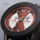 BOBO BIRD мужские деревянные наручные часы с автоматическим датом montre bois homme Полный календарь часы кожаный ремешок на заказ для мужчин Прямая поставка