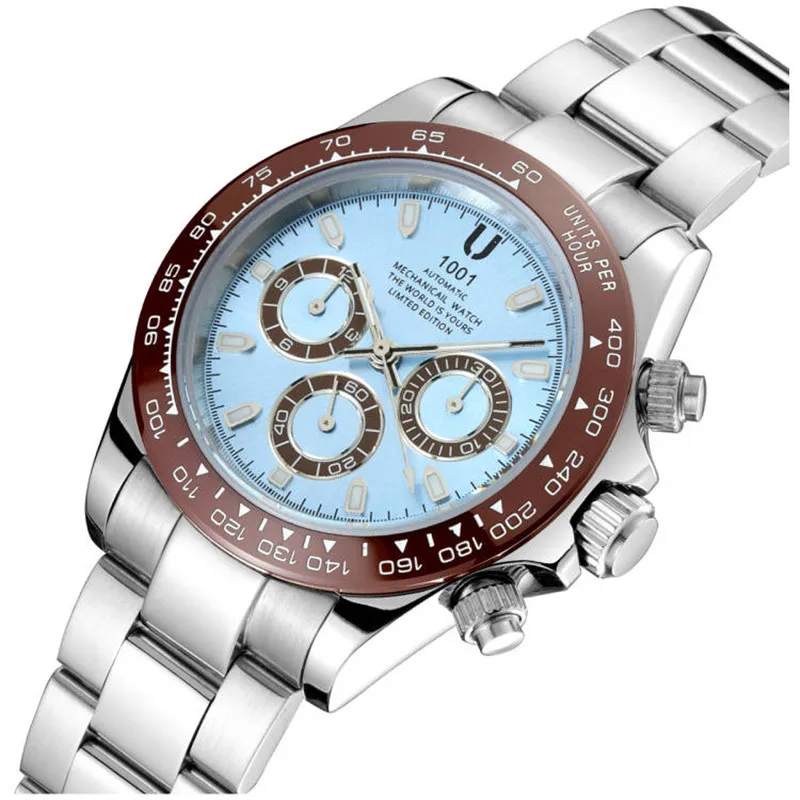 Мужские механические часы с циферблатом из нержавеющей стали 40 мм|Мужские часы| |