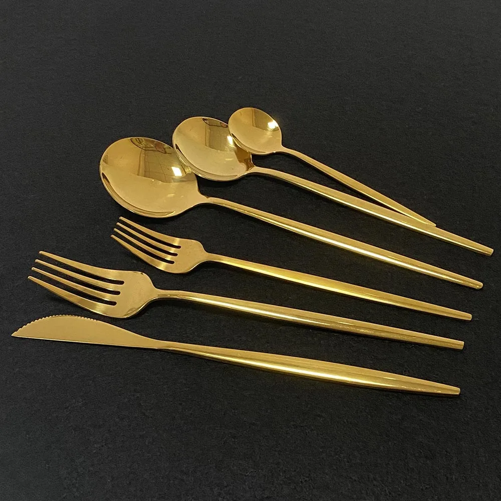 Набор зеркальных столовых приборов из нержавеющей стали 304 6 шт.|Столовые сервизы|