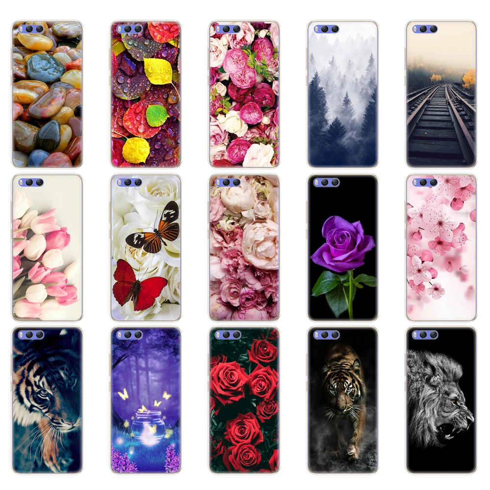 TPU soft Phone Case For xiaomi Mi 6 Case Cover for xiaomi Mi6 Case Phone Cover Xiomi Case Soft Silicone Shell for xiaomi6 flower