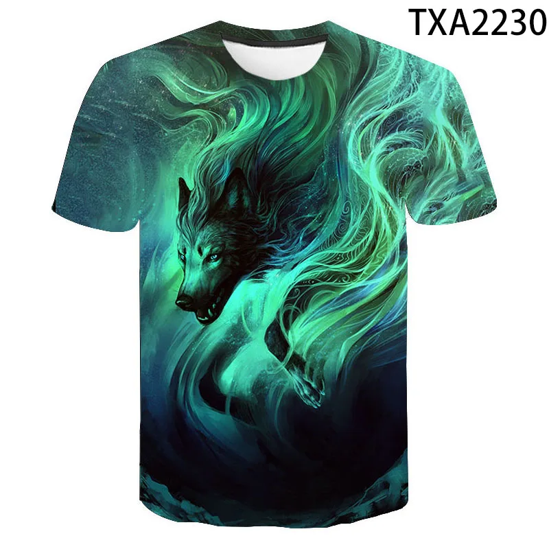 

Summer Short Sleeve Wolf 3D Printed T Shirts Casual Boy Girl Kids Fashion Streetwear Men Women Children Cool Tops T-shirt