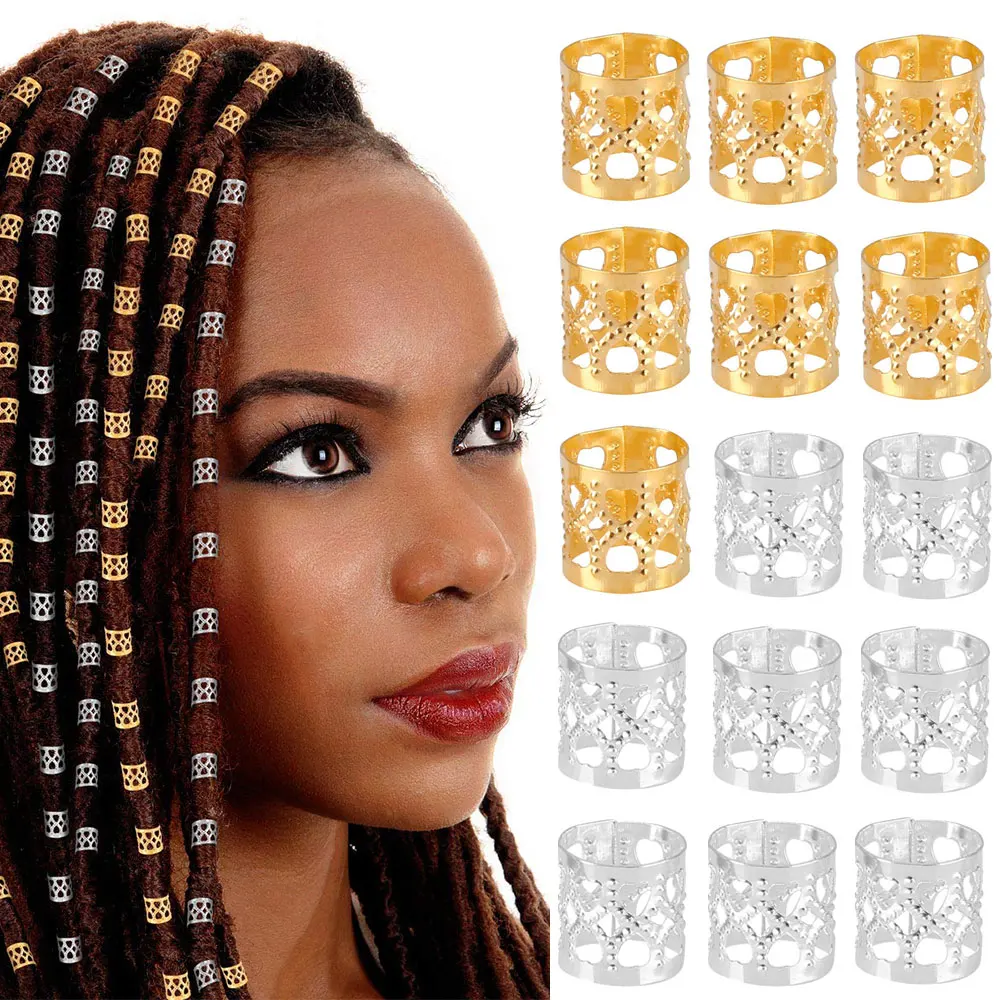 

1000Pcs/Lot Golden/Silver Color Metal Rings micro hair dread Braids dreadlock Beads adjustable cuffs clips for Hair accessories