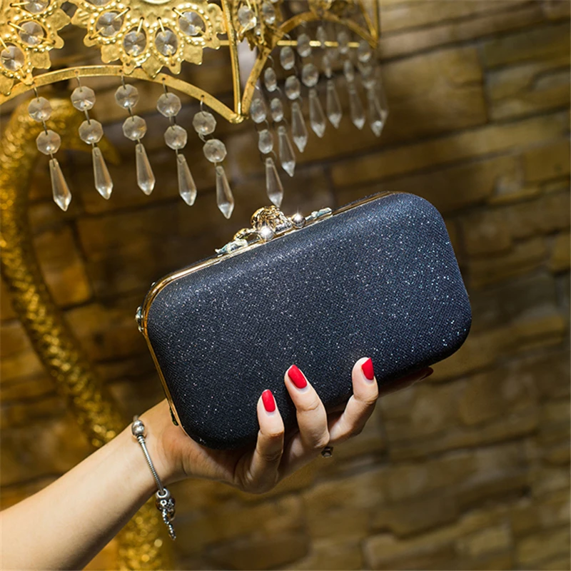 Женские клатчи роскошные сумки с кристаллами черные золотые серебряные вечерние