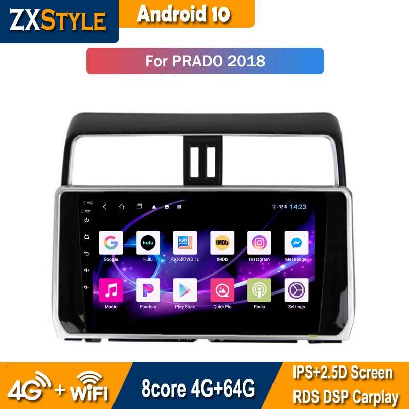 

Автомобильный видео стерео мультимедийный навигатор GPS для Toyota Prado 2018 2din DVD-плеер интеллектуальная система Android 10