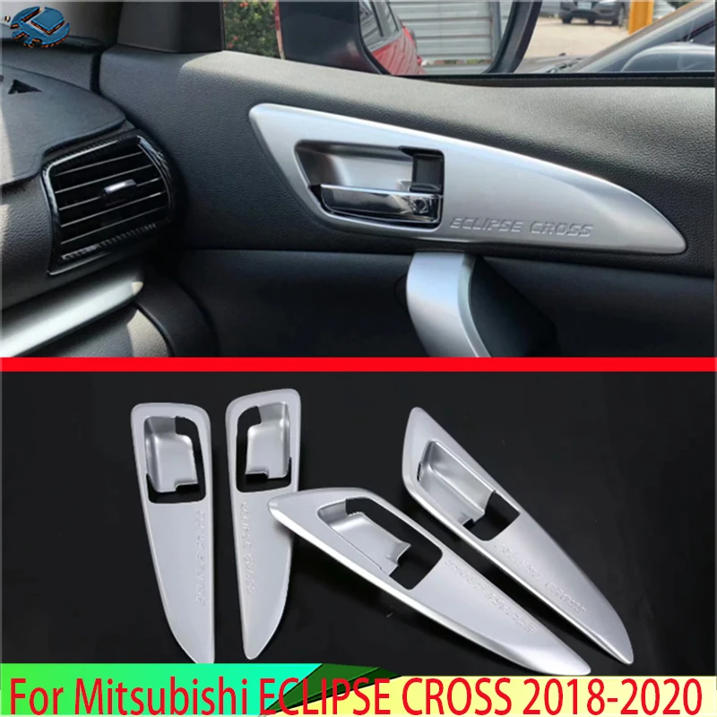 

For Mitsubishi ECLIPSE CROSS 2018-2020 Car Accessories ABS Chrome Inner Door Handle Cover Catch Bowl Trim Insert Bezel Frame