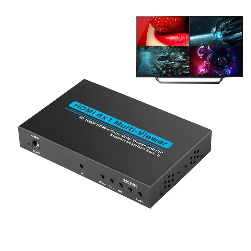 4x1 HDMI четырёхэкранный конвертер мультипросмотра бесшовный Переключатель