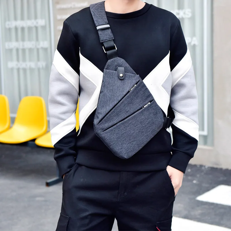 

Casual Men Chest Pack Single Shoulder Bags Multifunction Chest Bag Crossbody Bags Male Anti Theft Single Strap Storage Bag