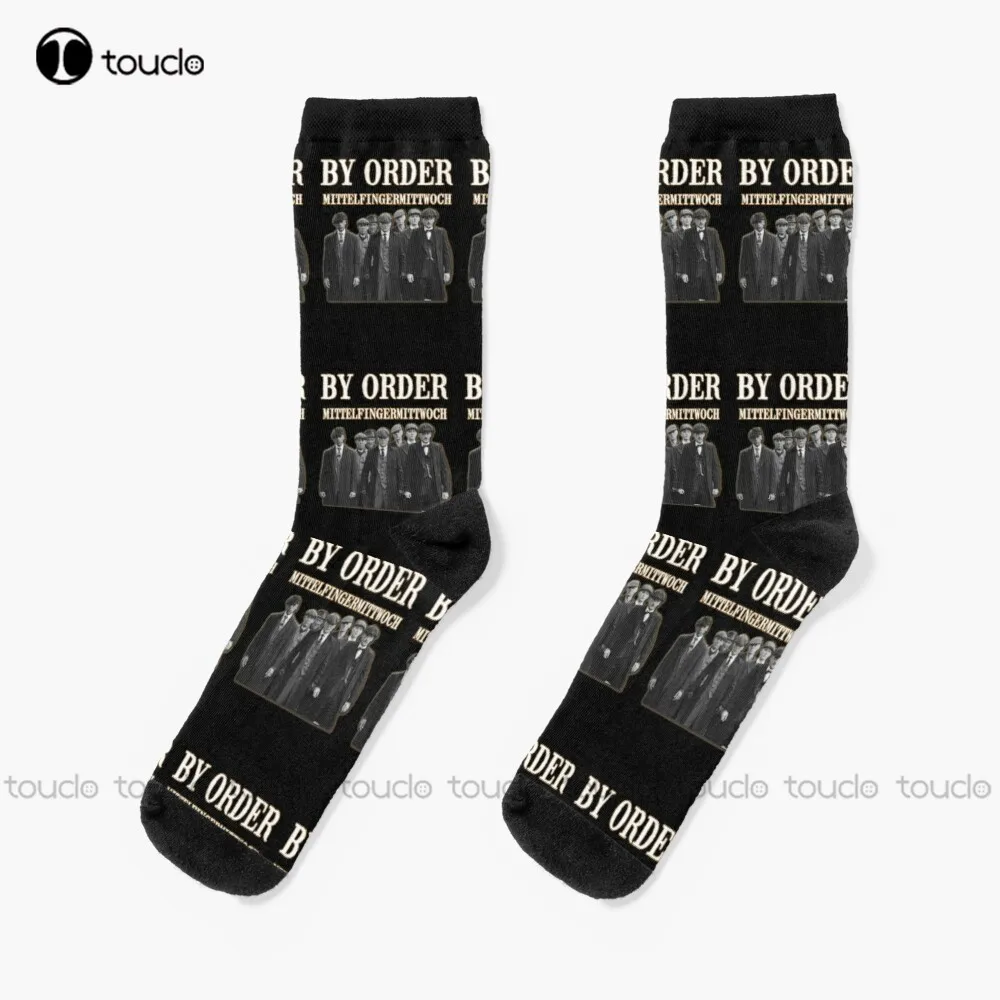 

Peaky Blinders Wednesday Middle Finger Thomas Shelby Tshirt Gift Socks Mens Socks Crew Personalized Custom 360° Digital Print